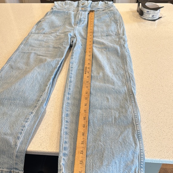 Madewell size 0 light wash Jean overall romper buttons on top - Picture 11 of 14